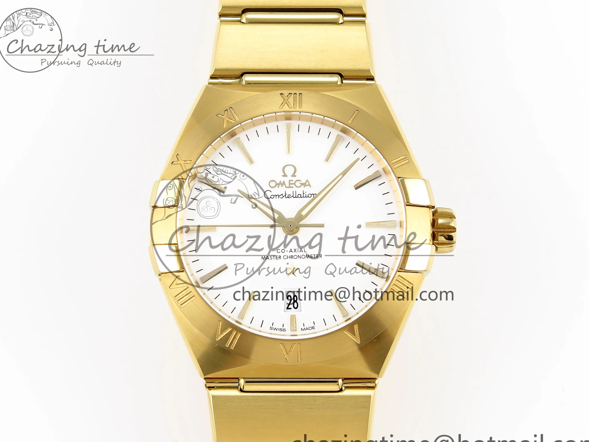 0303 Constellation 39mm YG ASWF 1:1 Best Edition White Dial on YG Bracelet A Casual 7780